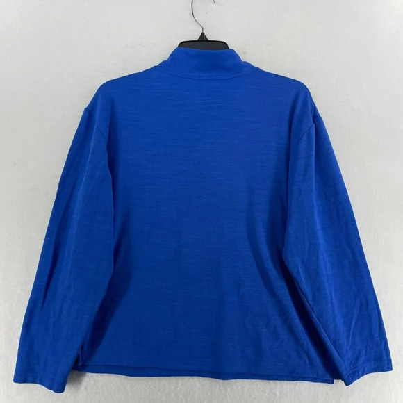 Nike Sweatshirt Men’s Sz L Short Blue Logo Mock Neck 1/4 Zip Long Sleeve Dri-Fi - Picture 2 of 13